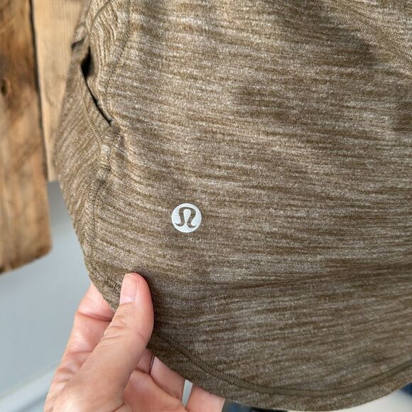 Lululemon Var City Muscle Tank Running Workout Heathered Olive Hip Length Size 4 - Picture 6 of 8